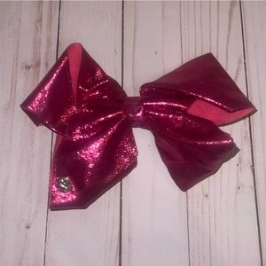 Jojo pink metallic bow